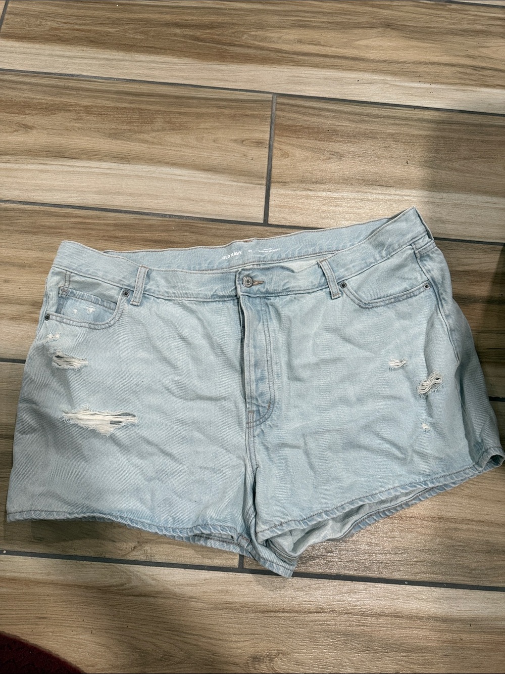 Old Navy Light Blue Distressed Denim Shorts